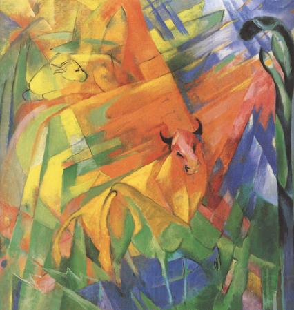 Franz Marc Animals in Landscape (mk34) Norge oil painting art